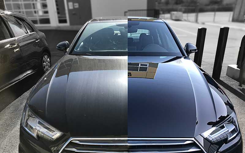 Car with Ceramic Coating vs. Without